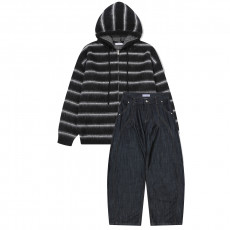 드리프트 니트 후드 데님 코디